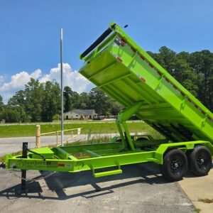New 7x16x2 Lime Green DUMP TRAILER