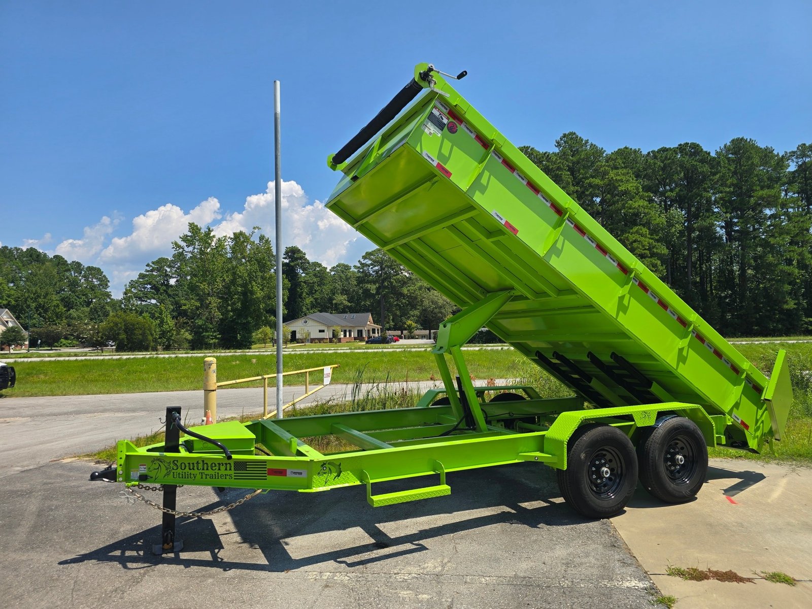 New 7x16x2 Lime Green DUMP TRAILER - Image 1