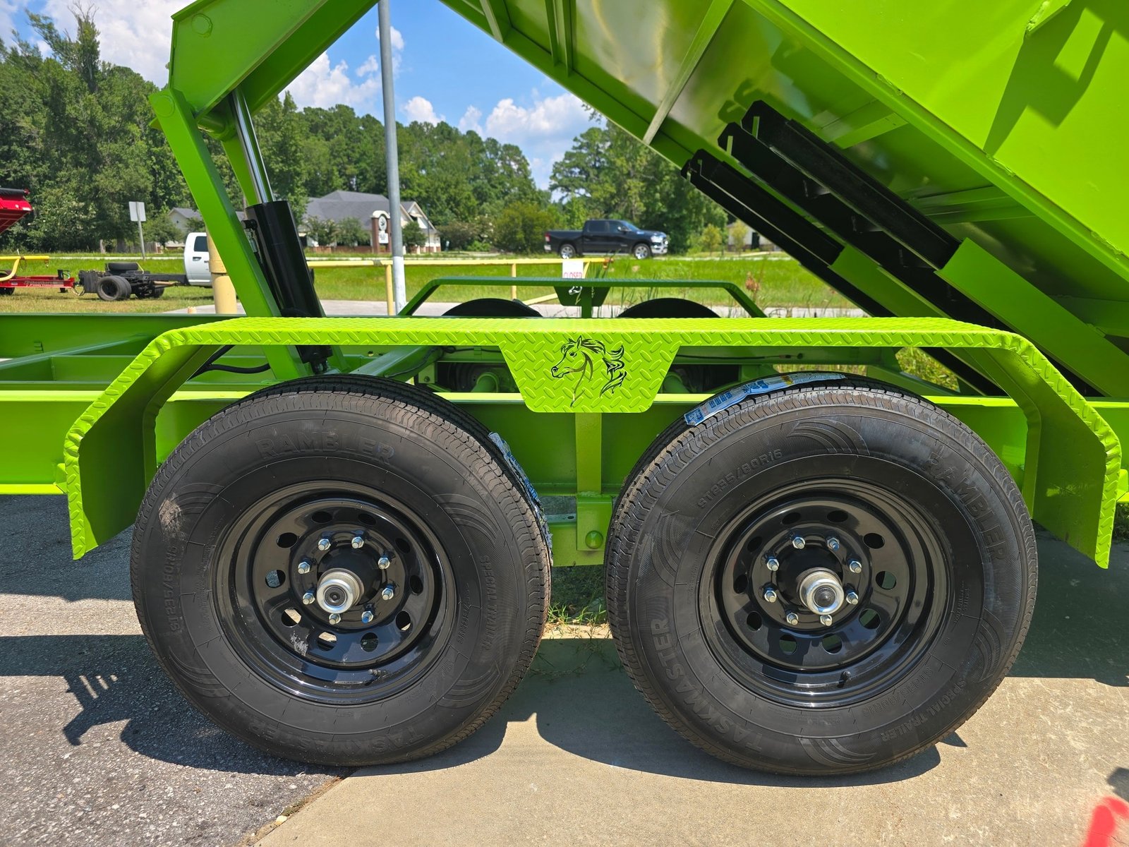 New 7x16x2 Lime Green DUMP TRAILER - Image 3