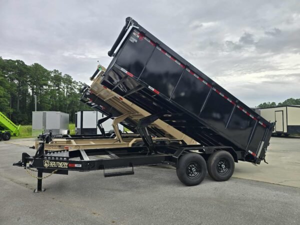 New 7x16x4 Black Dump Trailer