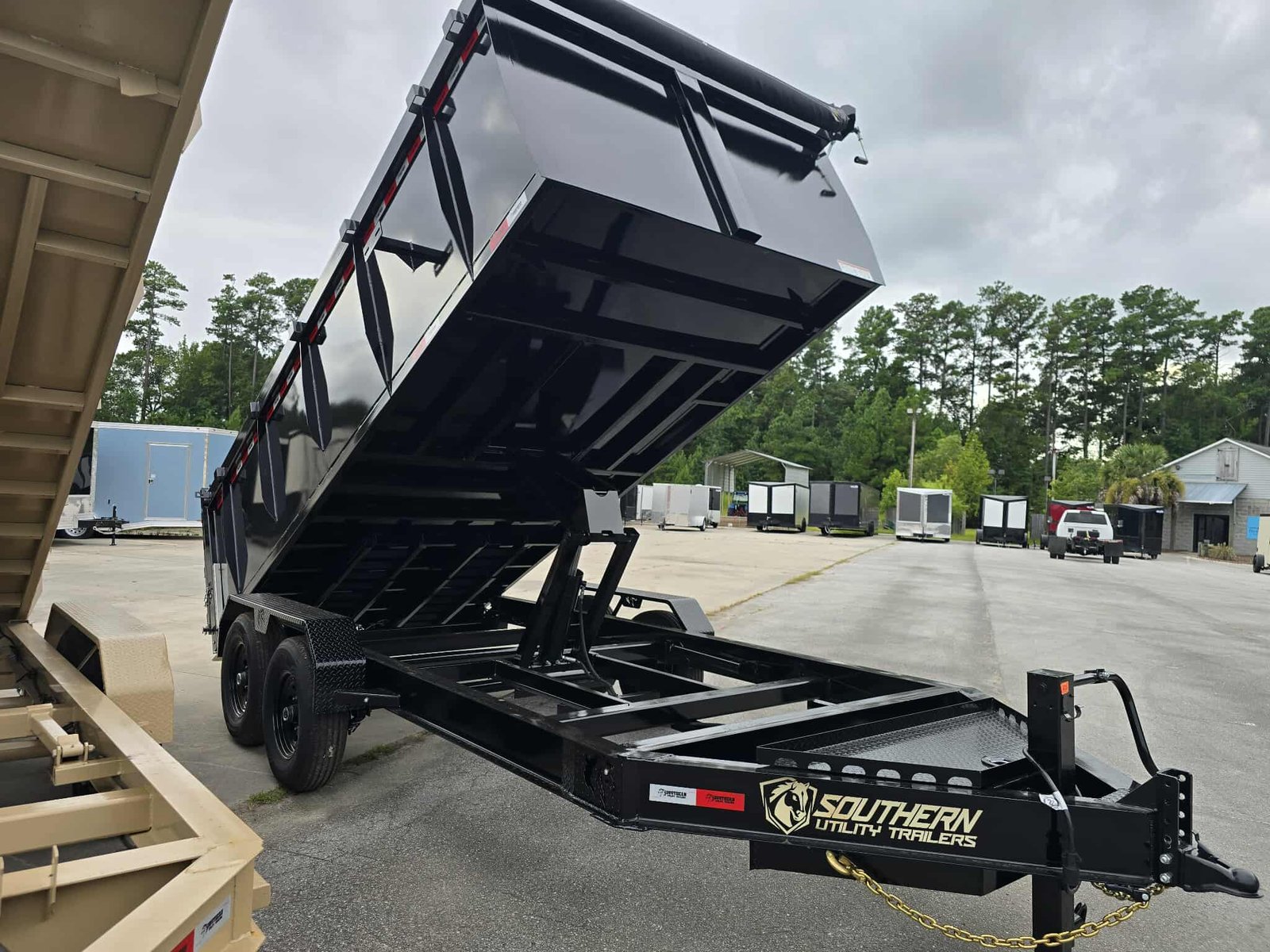 New 7x16x4 Black Dump Trailer - Image 1