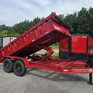 New 7x14x2 Red Dump Trailer