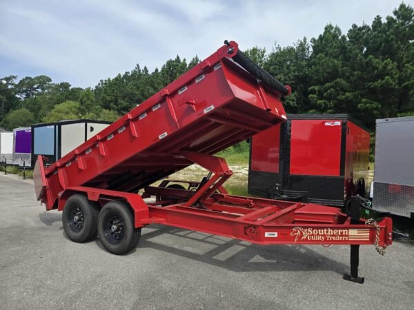 New 7x14x2 Red Dump Trailer
