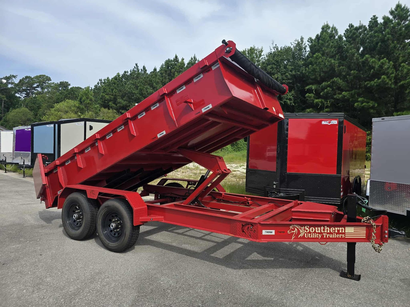 New 7x14x2 Red Dump Trailer - Image 1