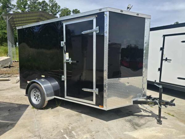 New Enclosed 6x10Sa Black Cargo Trailer