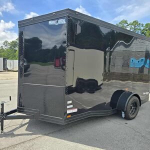 New Enclosed 6x12sa Black Cargo Trailer