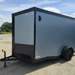 New Enclosed 6x12Sa Blue Metallic Cargo Trailer