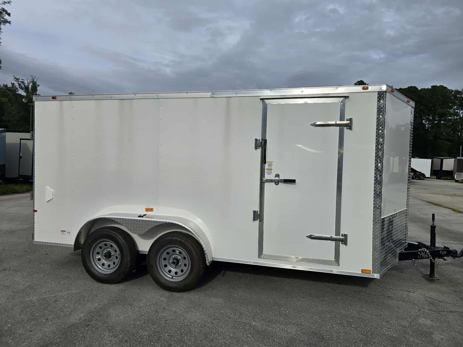 New Enclosed 7x14 ta White Cargo Trailer - Image 1