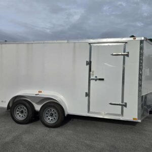 New Enclosed 7x14Ta White Cargo Trailer - Image 2