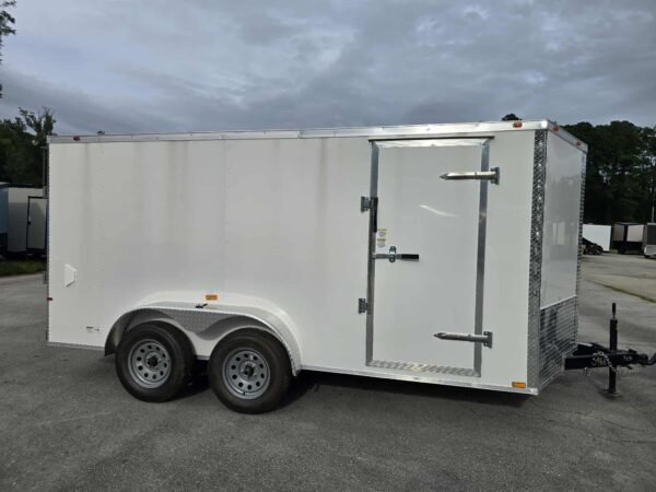 New Enclosed 7x14Ta White Cargo Trailer