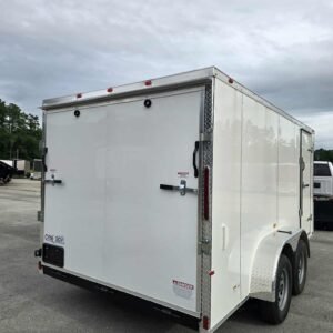 New Enclosed 7x14Ta White Cargo Trailer - Image 3