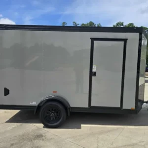 New Aluminum Frame Enclosed 6x12 Dove Gray Cargo Trailer - Image 1