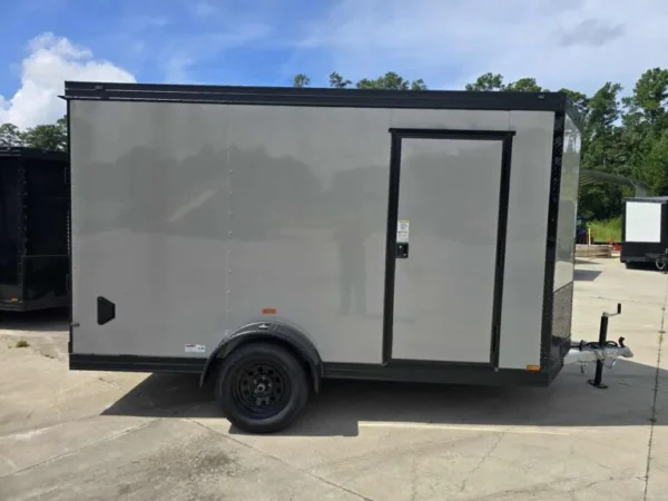 New Aluminum Frame Enclosed 6x12 Dove Gray Cargo Trailer
