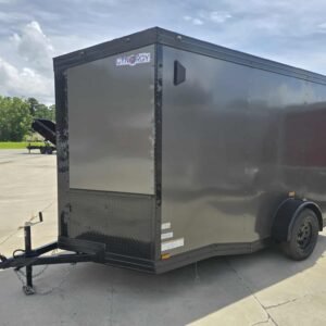 New Enclosed 6x12Sa Charcoal Cargo Trailer