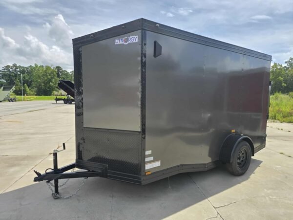 New Enclosed 6x12Sa Charcoal Cargo Trailer