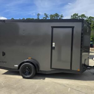 New Enclosed 6x12Sa Charcoal Cargo Trailer - Image 2