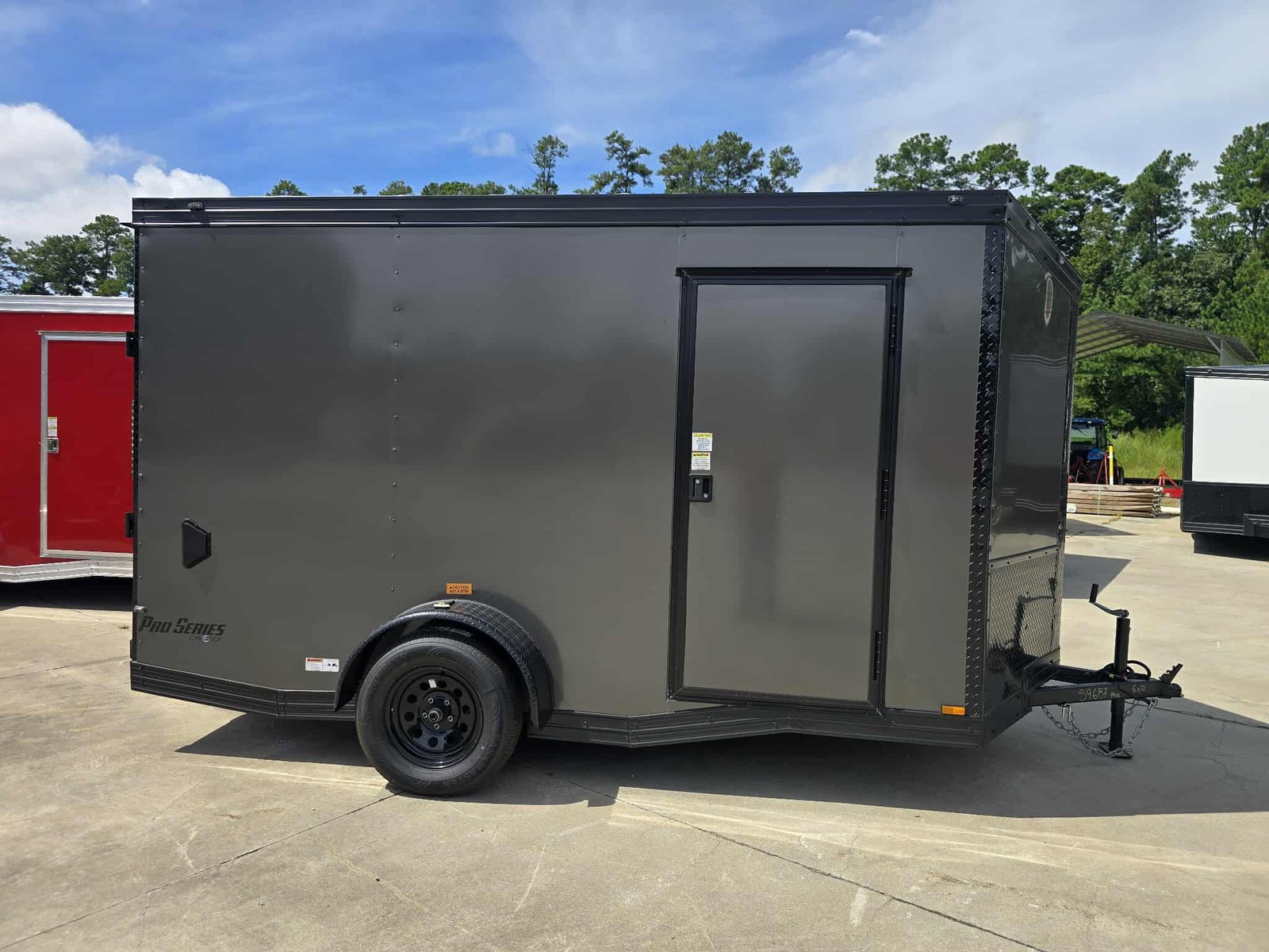 New Enclosed 6x12Sa Charcoal Cargo Trailer - Image 2