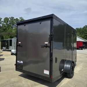 New Enclosed 6x12Sa Charcoal Cargo Trailer - Image 3