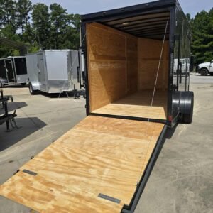 New Enclosed 6x12Sa Charcoal Cargo Trailer - Image 4
