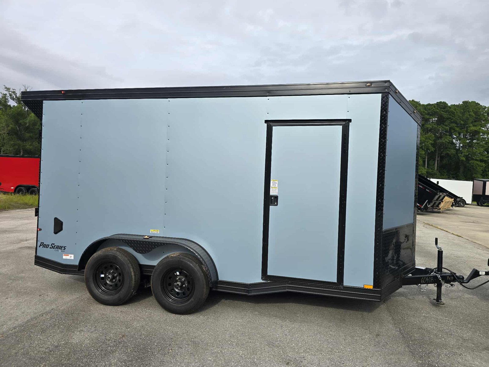 New Enclosed 7x14Ta Blue Metallic Cargo Trailer - Image 2