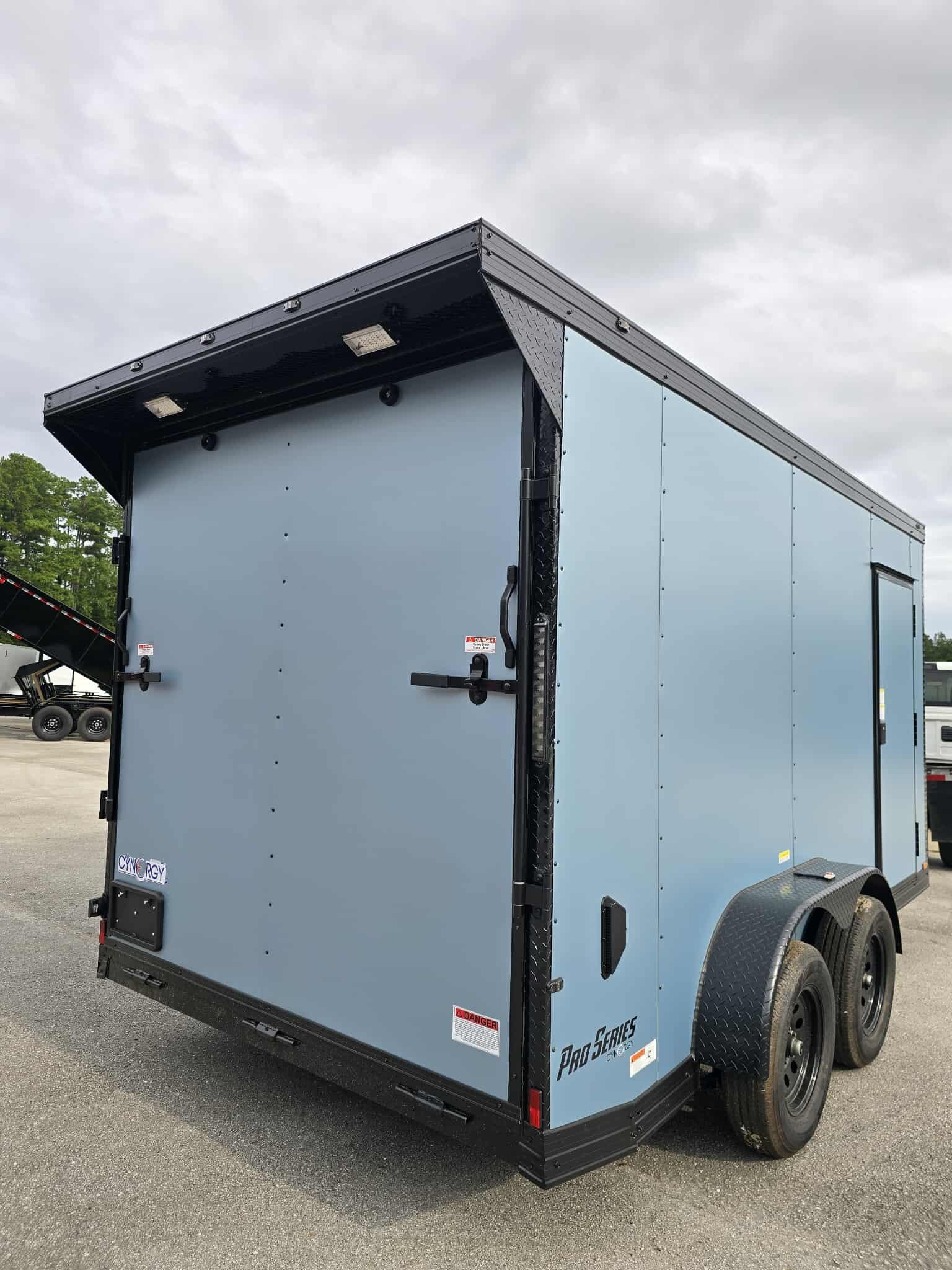 New Enclosed 7x14Ta Blue Metallic Cargo Trailer - Image 3