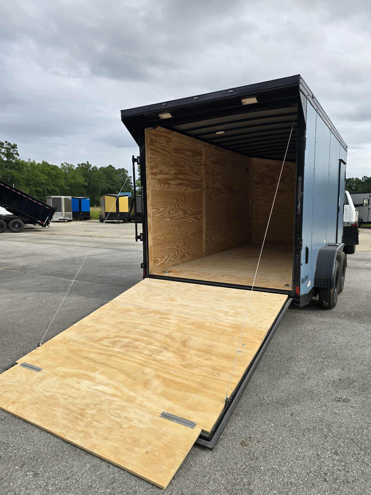 New Enclosed 7x14Ta Blue Metallic Cargo Trailer - Image 4