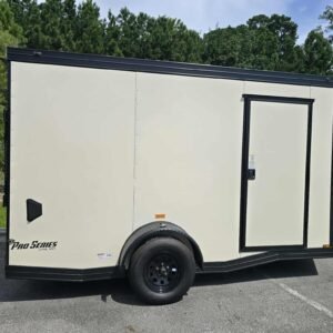 New Enclosed 6x12sa Pearl White Cargo Trailer - Image 2