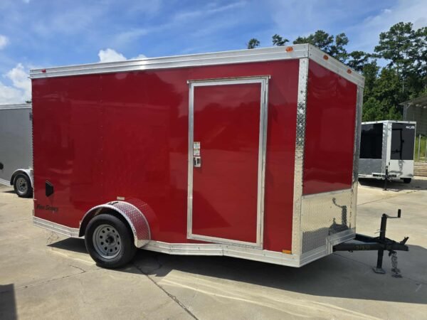 New Enclosed 6x12Sa Red Cargo Trailer