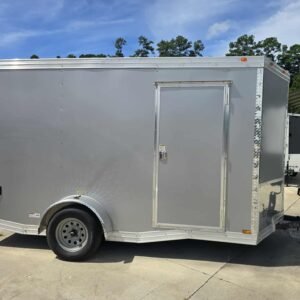 New Enclosed 6x12sa Silver Cargo Trailer - Image 2