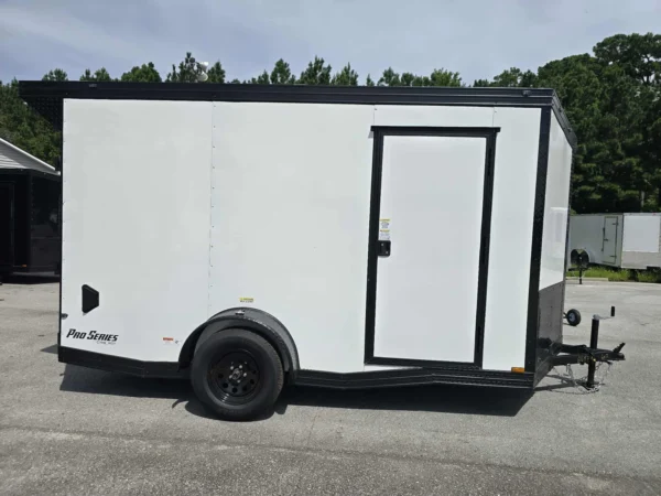 New Enclosed 6x12 White Cargo Trailer