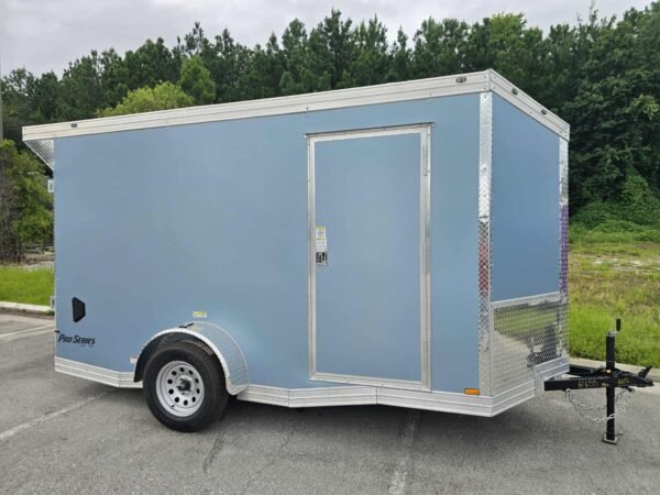 New Enclosed 6x12Sa Metallic Blue Cargo Trailer
