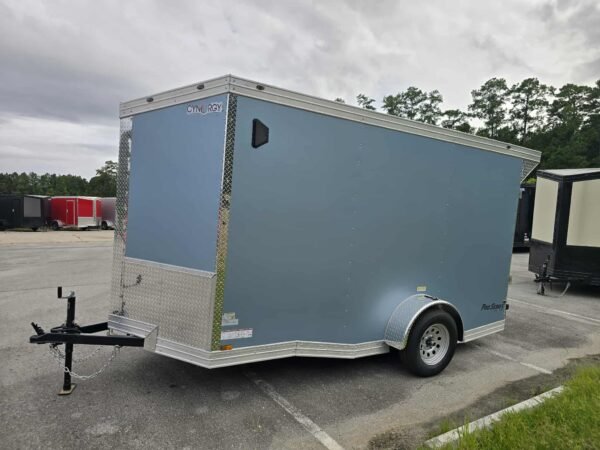 New Enclosed 6x12Sa Metallic Blue Cargo Trailer