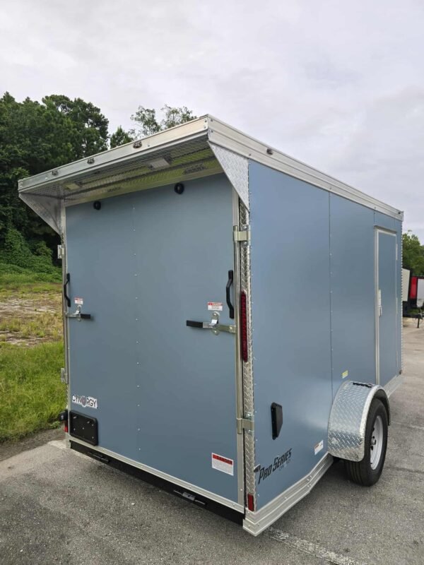 New Enclosed 6x12Sa Metallic Blue Cargo Trailer