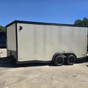 Enclosed 7x16 Pearl White Cargo Trailer - Image 3