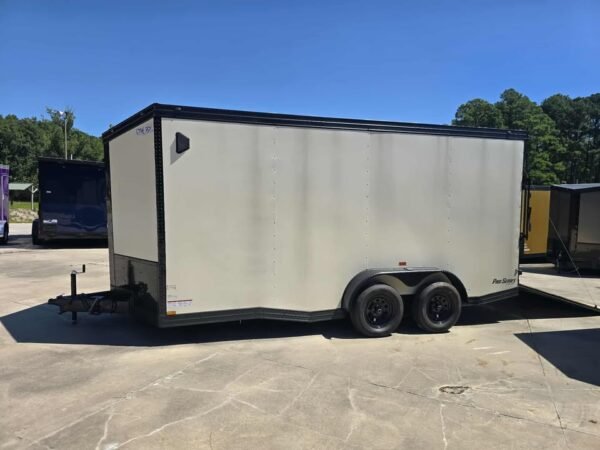 Enclosed 7x16 Pearl White Cargo Trailer