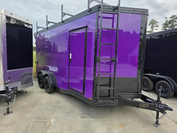 Enclosed 7x16 Purple Cargo Trailer