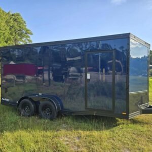 Enclosed 7x16 Indigo Blue Cargo Trailer - Image 2