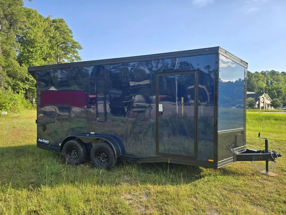 Enclosed 7x16 Indigo Blue Cargo Trailer - Image 2