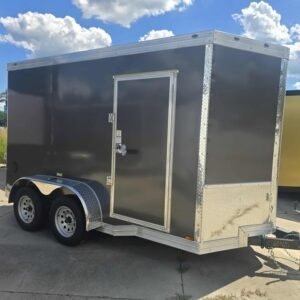 Enclosed 6x12 Tandem Gray Cargo Trailer