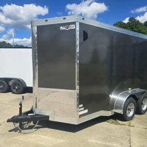 Enclosed 6x12 Tandem Gray Cargo Trailer - Image 3