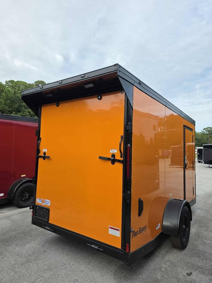 Enclosed 6x12 Orange Cargo Trailer - Image 1