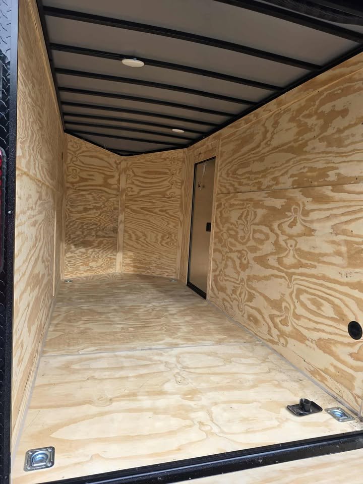 Enclosed 6x12 Orange Cargo Trailer - Image 3