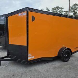 Enclosed 6x12 Orange Cargo Trailer - Image 4