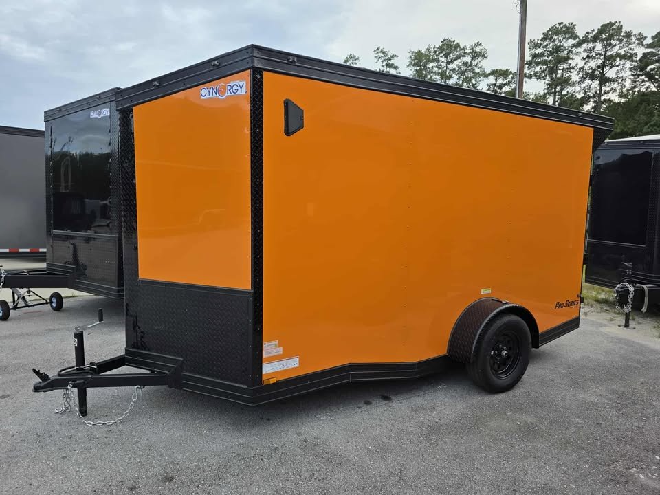 Enclosed 6x12 Orange Cargo Trailer - Image 4