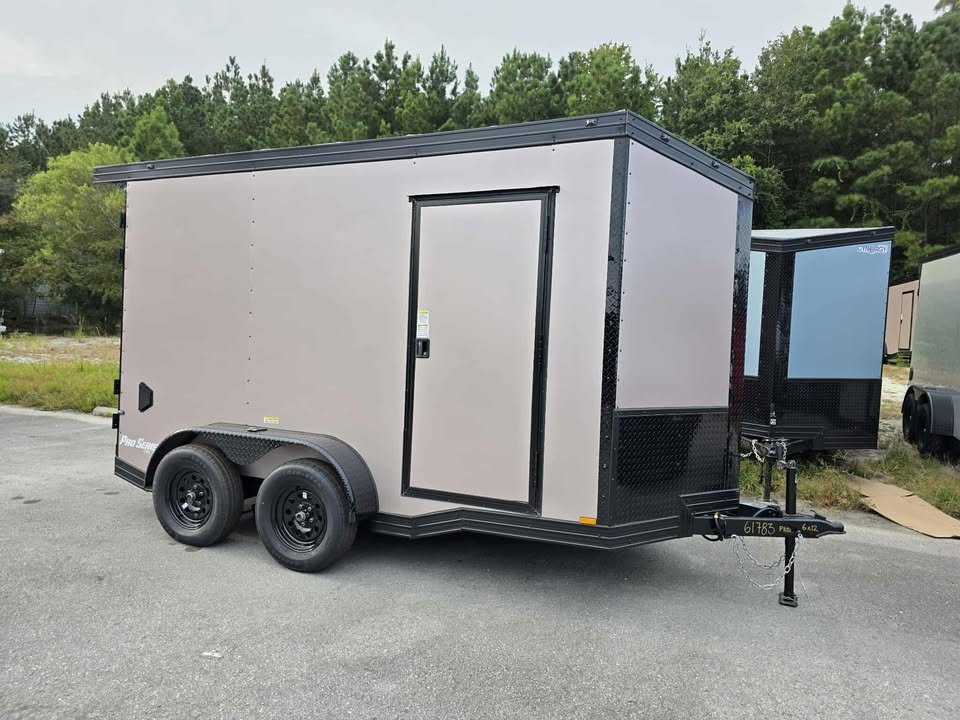 Enclosed 6x12 Desert Rose Cargo Trailer - Image 1