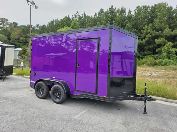 Enclosed 6x12 Purple Cargo Trailer
