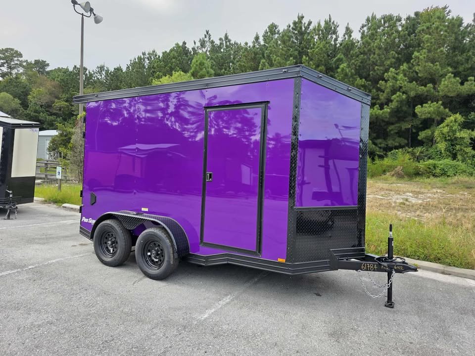 Enclosed 6x12 Purple Cargo Trailer - Image 1
