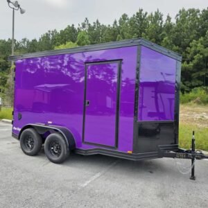 Enclosed 6x12 Purple Cargo Trailer - Image 2