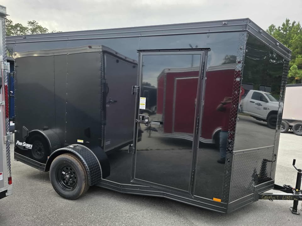 Enclosed 6x12 Black Cargo Trailer - Image 1