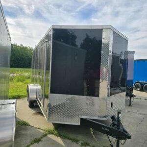Enclosed 7x16 Black Cargo Trailer - Image 2